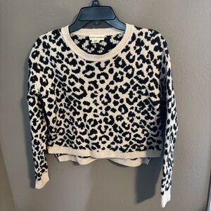 Leopard print cropped sweater